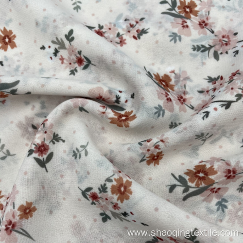 Breathable Vibrant Floral 100% Polyester Chiffon Cloth